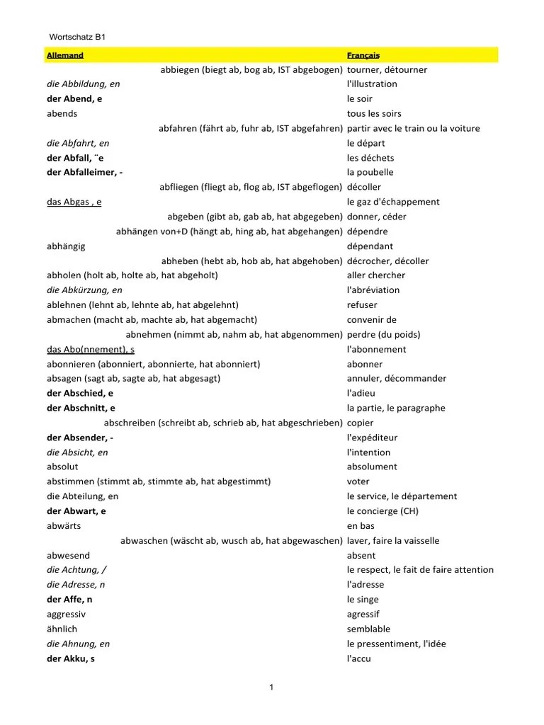 Wortschatz B1