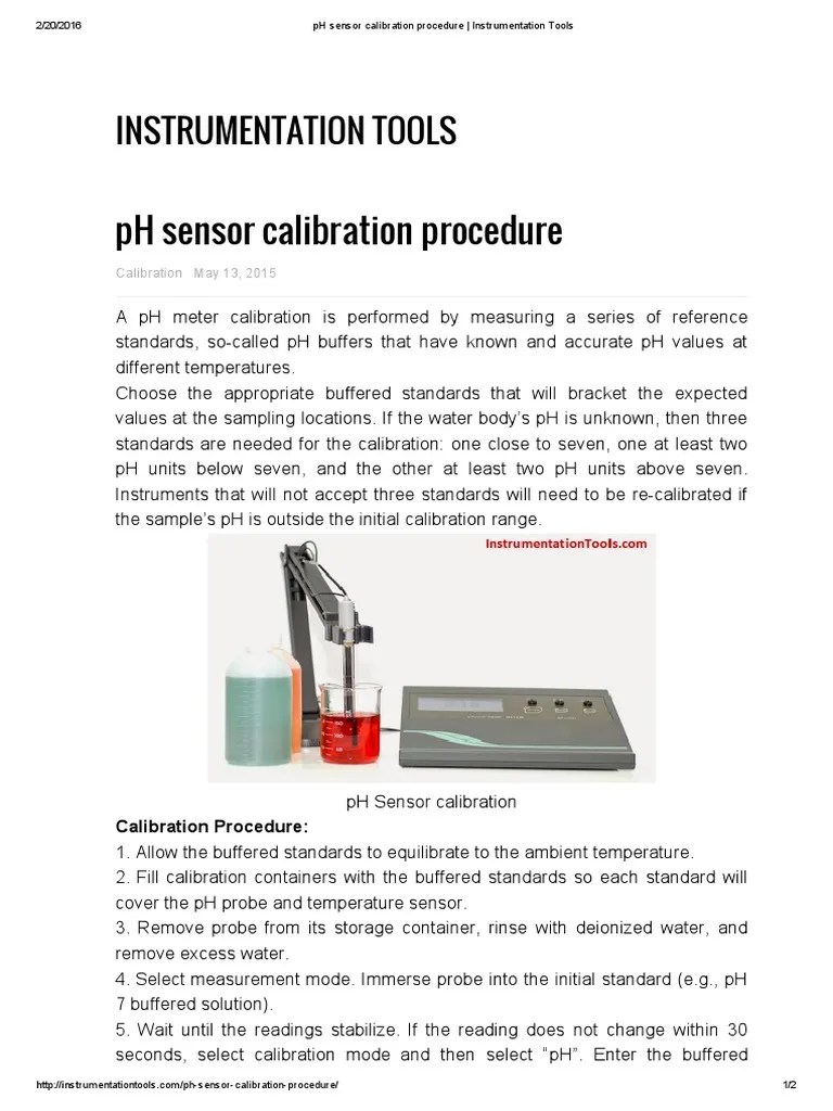 PH Sensor Calibration Procedure Ph Calibration Free 30day Trial