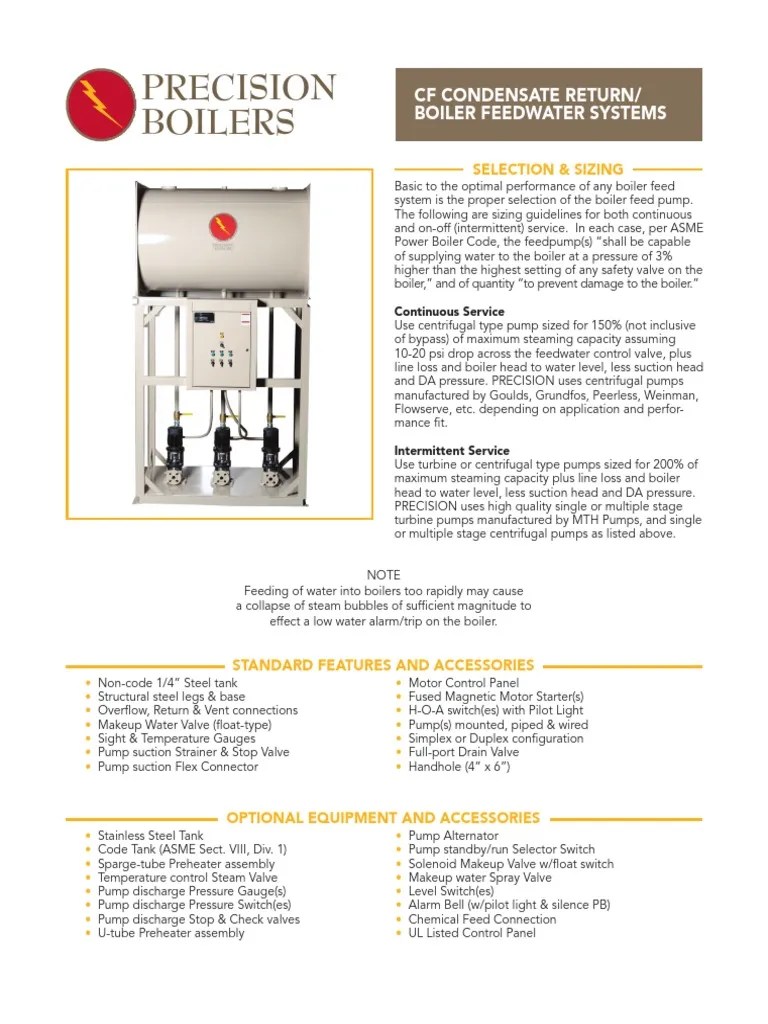 Feed Tank and Pressure Sizing PDF Boiler Water Heating