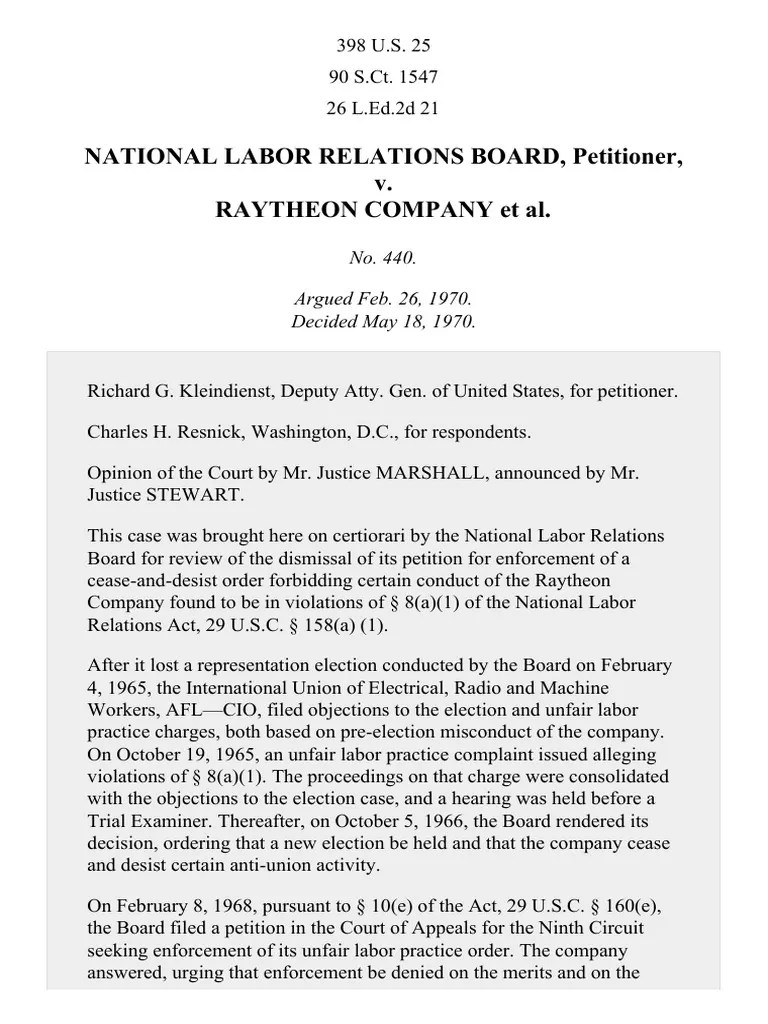 NLRB v. Raytheon Co., 398 U.S. 25 (1970) PDF National Labor