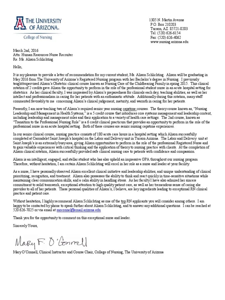 Letter from Maria's nurse