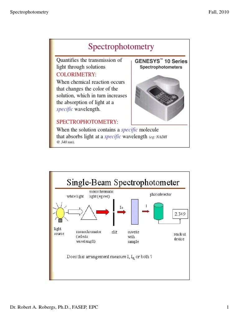 Spectrophotometry Colorimetry PDF