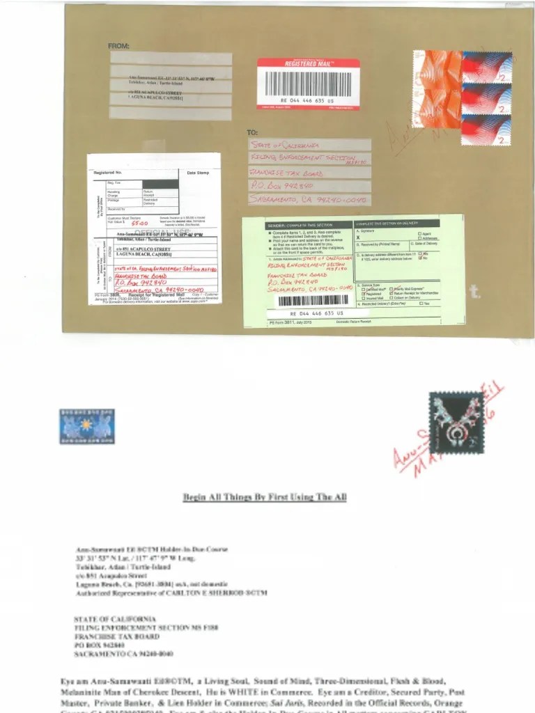 REQUEST FOR TAX RETURN FROM FRANCHISE TAX BOARD STATE OF CALIFORNIA