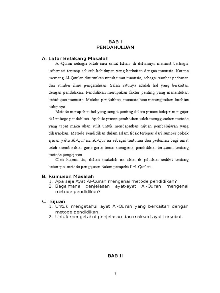 Makalah Tafsir Tarbawi Tentang Materi Pendidikan Terkait Pendidikan