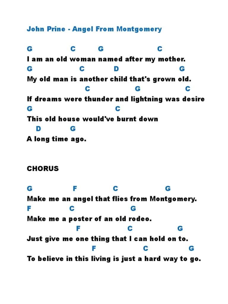 John Prine Angel From Montgomery PDF PDF