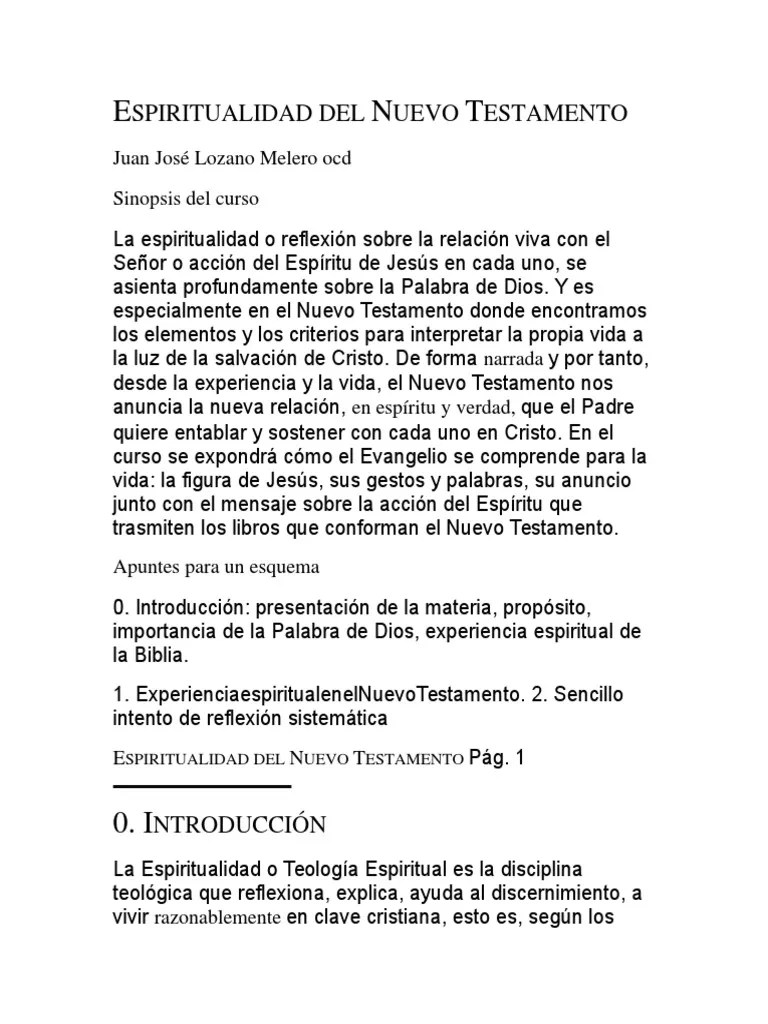 Espiritualidad bíblica NT Biblia Jesús