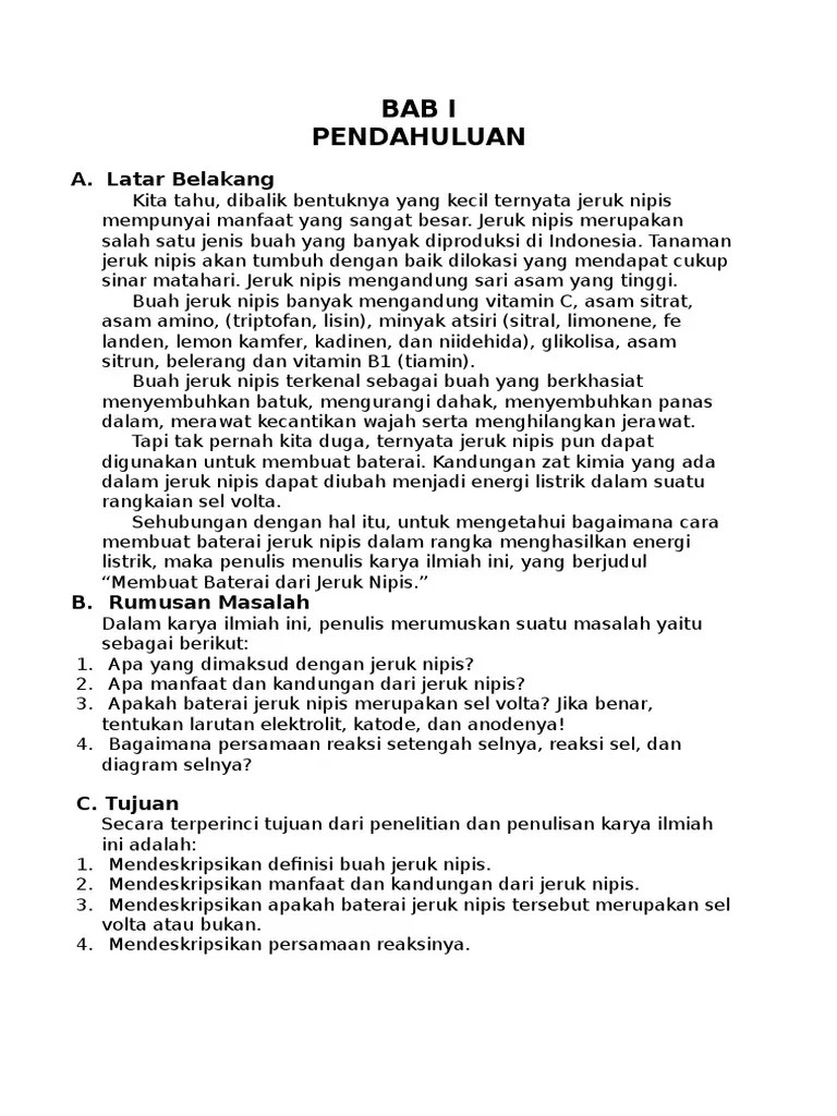 Contoh Laporan Percobaan Kandungan Listrik Pada Buah Dunia Sosial