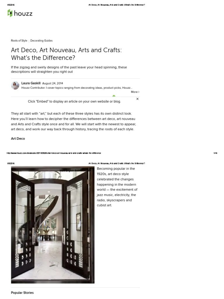 Art Deco, Art Nouveau, Arts and Crafts_ What’s the Difference Art
