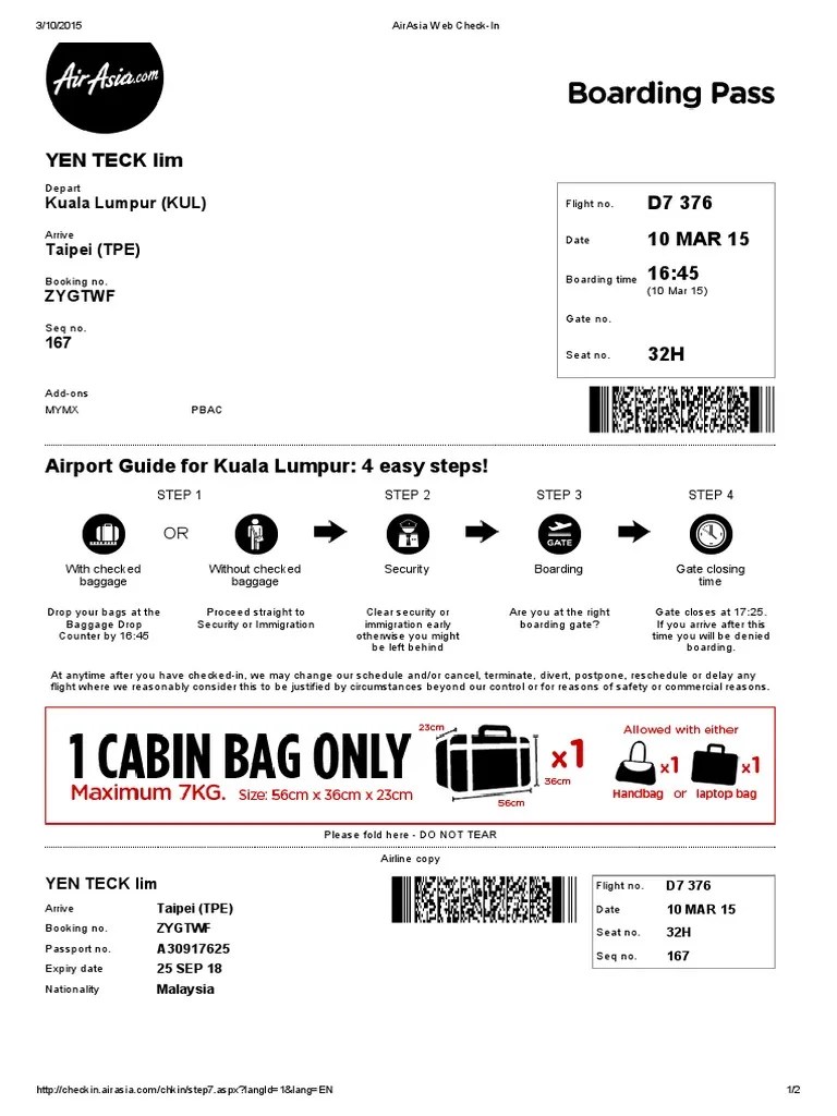 AirAsia Web CheckIn