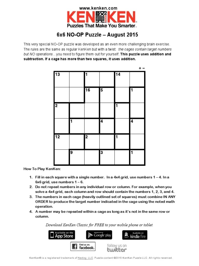 Kenken Puzzles