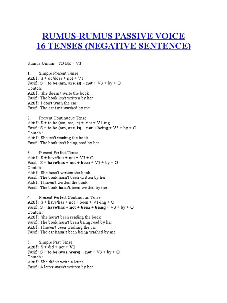 Passive 2 | PDF | Grammatical Tense | Linguistic Morphology
