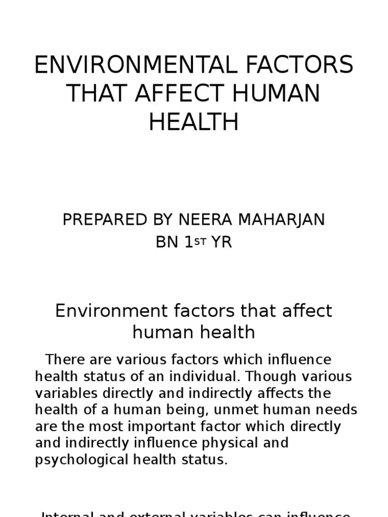 Environmental Factors That Affect Human Health Reinforcement