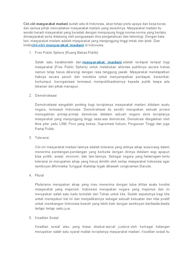 Peran Umat Islam Dalam Mewujudkan Masyarakat Madani PAI | PDF