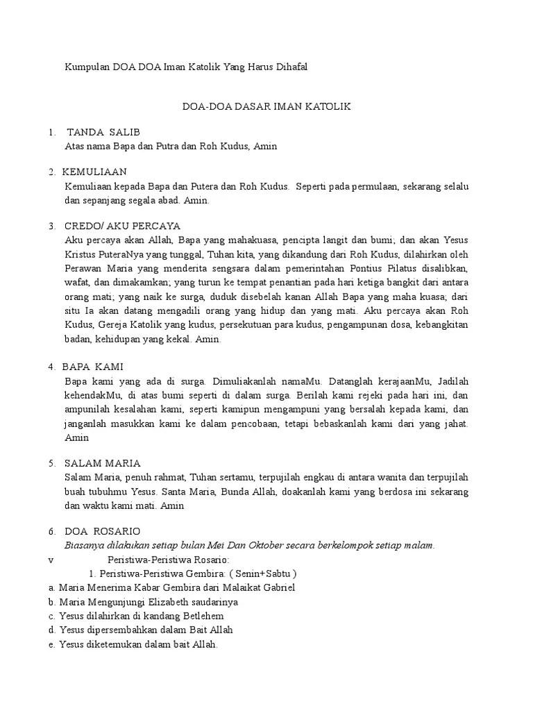 Kumpulan Doa-doa Permohonan Katolik | Berita Sekitar Kita
