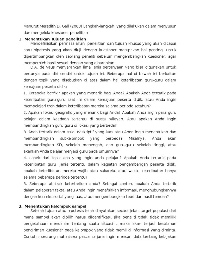 LangkahLangkah Pembuatan Kuesioner PDF