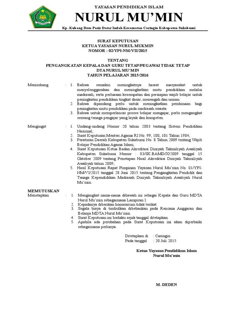 Sk Ketua Yayasan