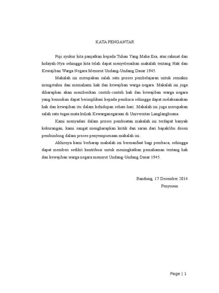 Makalah Hak Dan Kewajiban Warga Negara Menurut Uud 1945 PDF