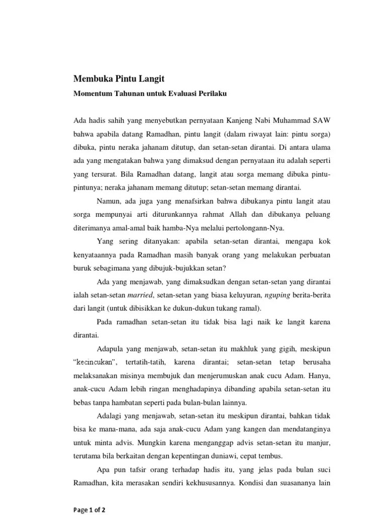 Membuka Pintu Langit K.H. a. Mustofa Bisri