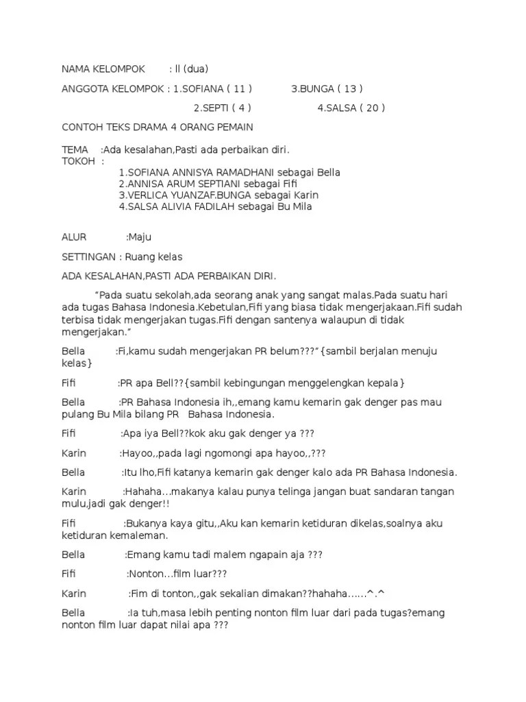 Teks Drama Dalam Bahasa Inggris 4 Orang Terkait Teks