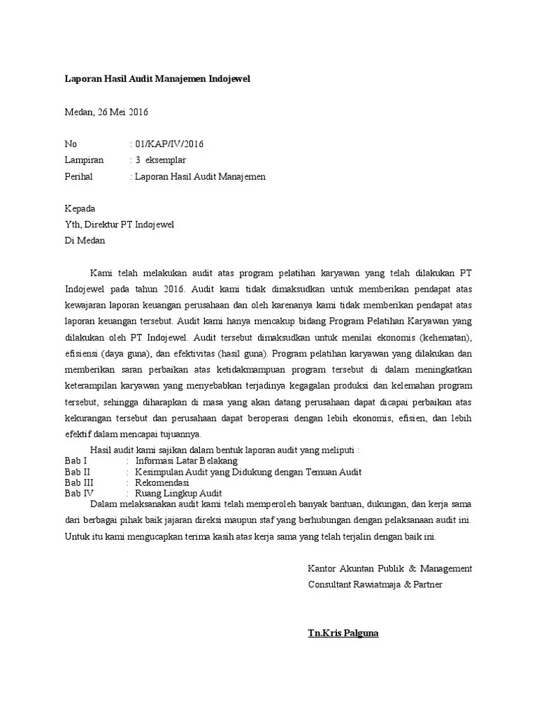 Laporan Hasil Audit Manajemen Indojewel