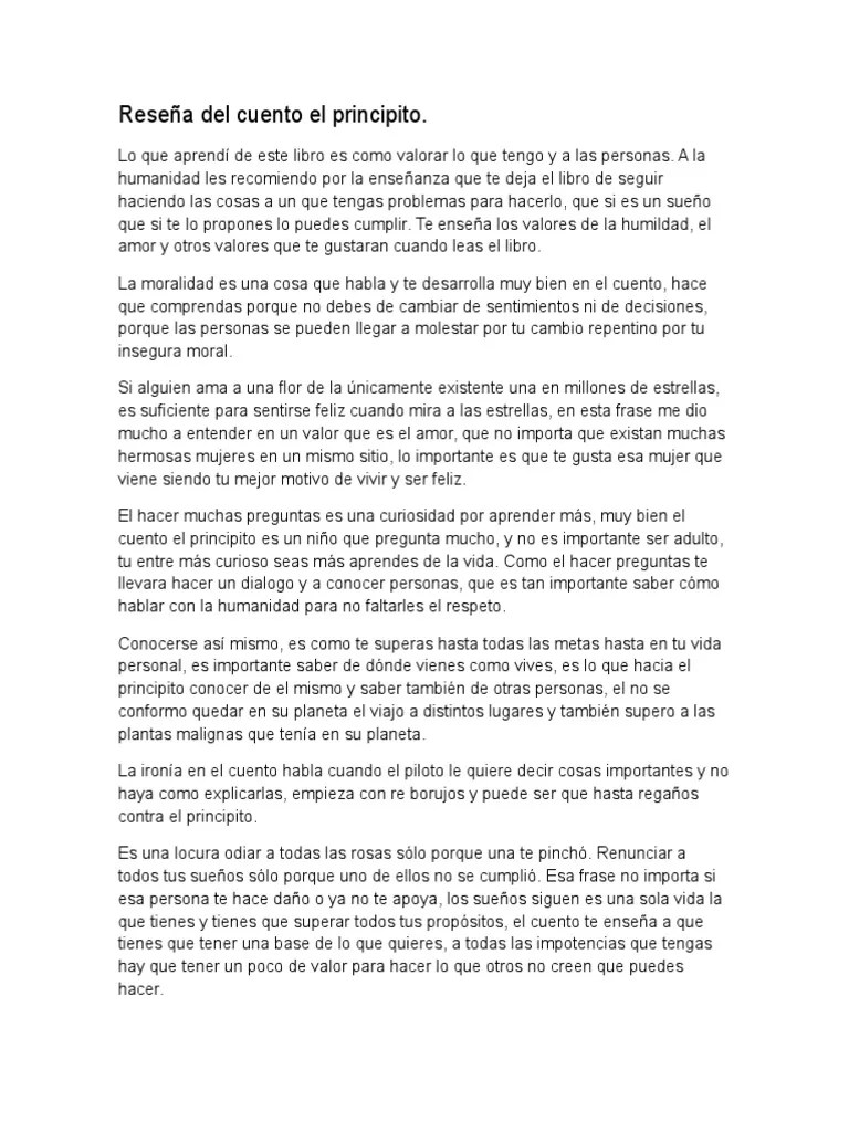 Reseña del cuento el principito.docx El Principito Moralidad