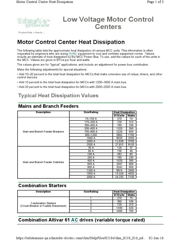 Heat Dissipation Calculation Electrical Components Mechanical