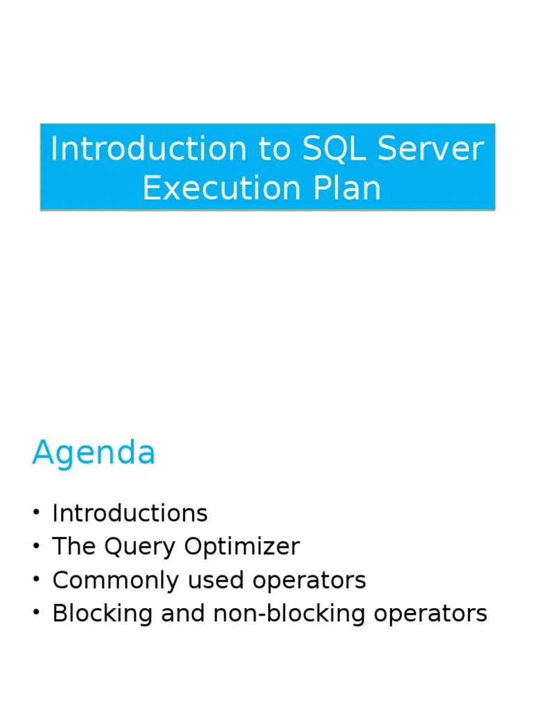 Sql Server Execution Plan Database Index Microsoft Sql Server