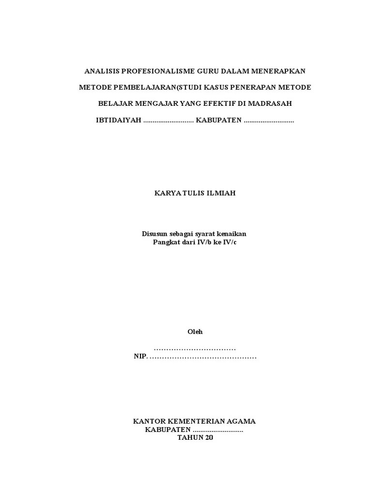 Contoh Karya Ilmiah Untuk Kenaikan Pangkat Guru Sd Barisan Contoh