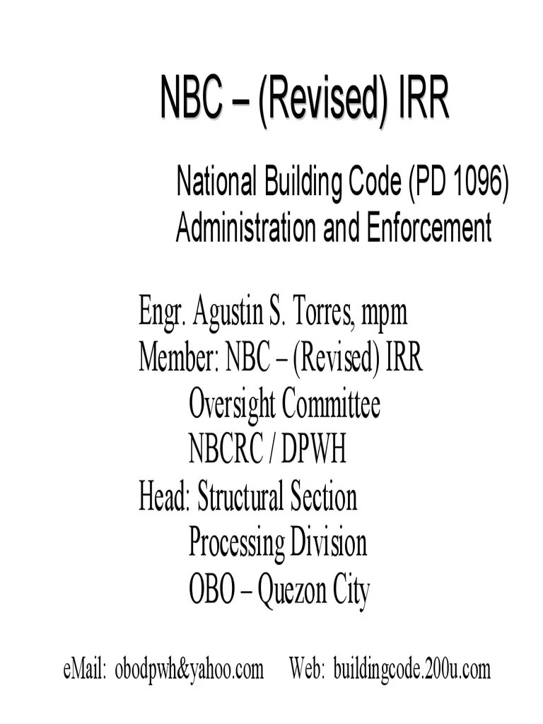 National Building Code PD 1096 148 pages.pdf Elevator Economic