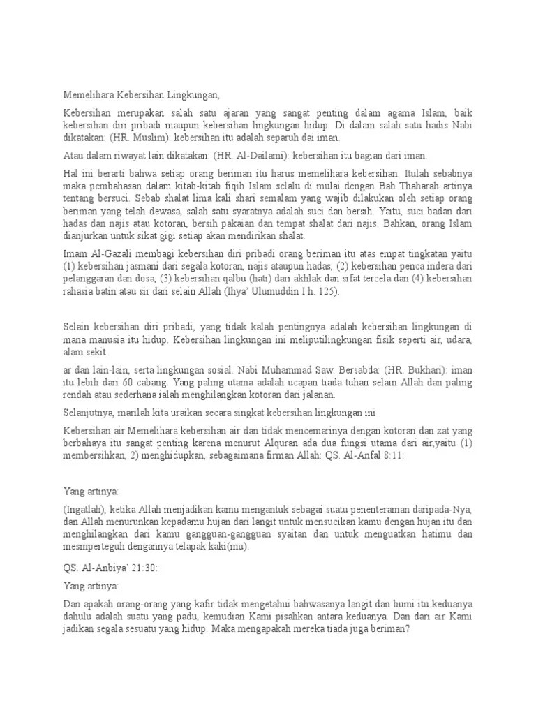 Ceramah Tentang Menjaga Lingkungan