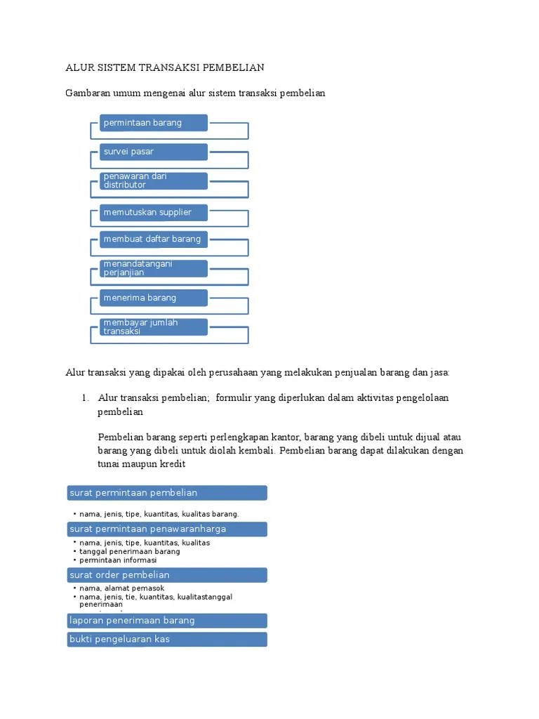 Alur Sistem Transaksi Pembelian | PDF