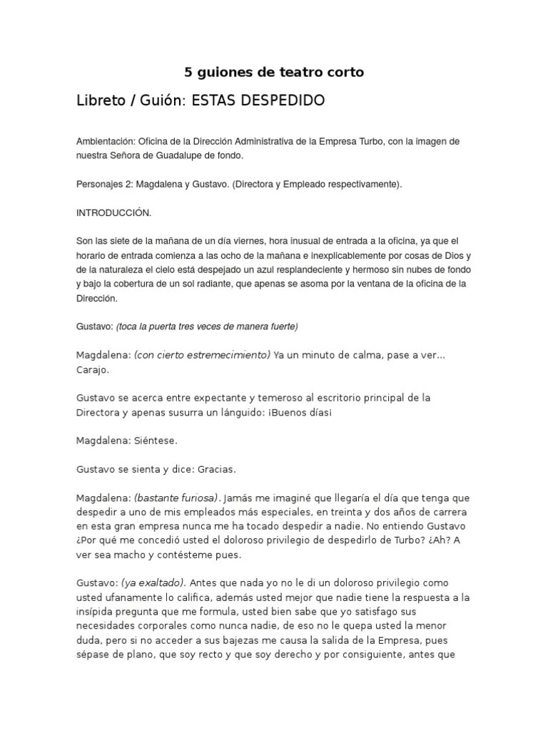 5 Guiones de Teatro Corto Ocio