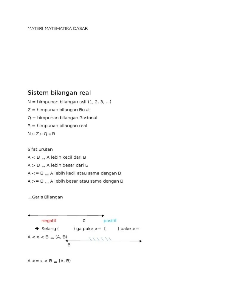 Materi Matematika Dasar | PDF