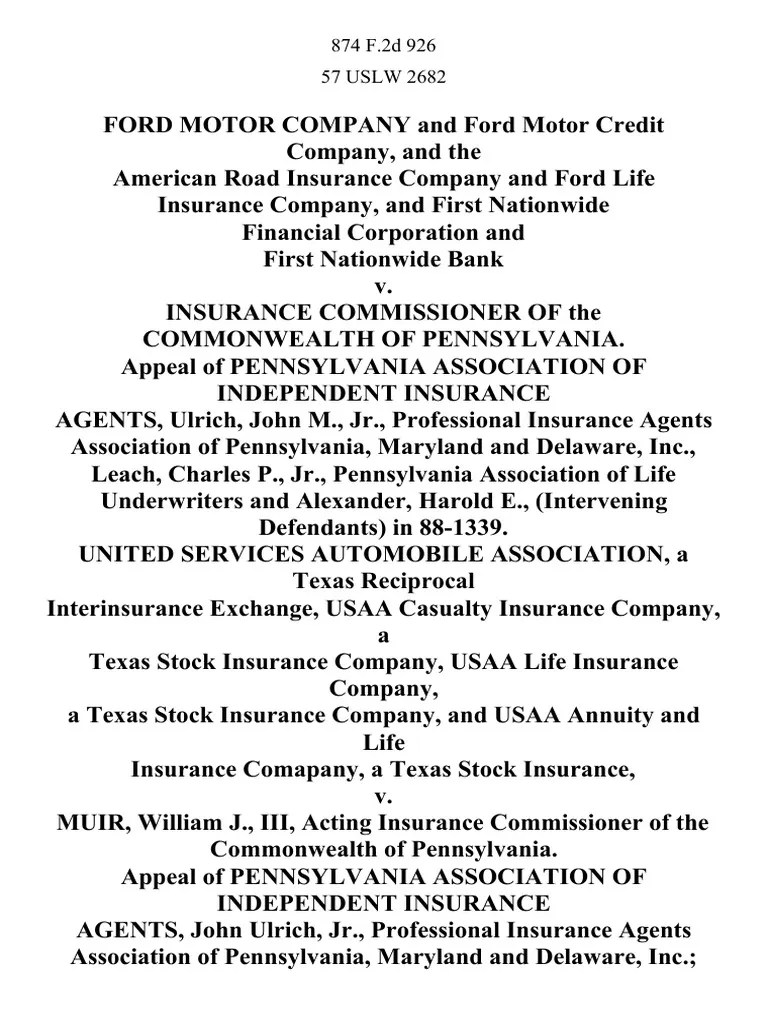 Ford Motor Company and Ford Motor Credit Company, and the