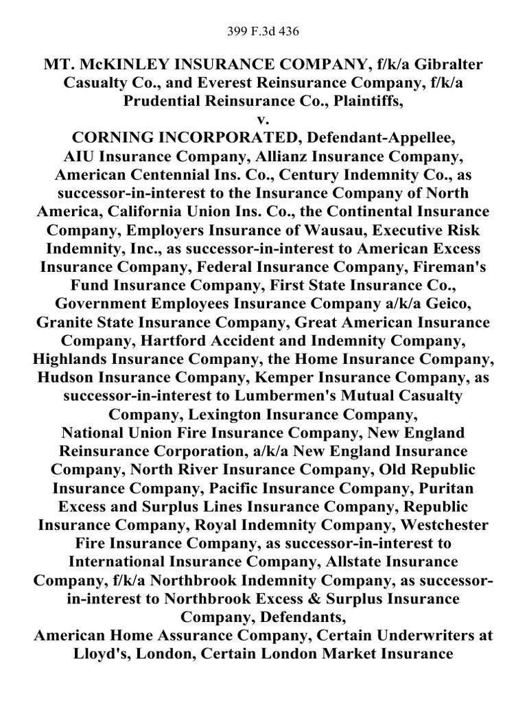 Mt. McKinley Insurance Company, F/k/a Gibralter Casualty Co., and