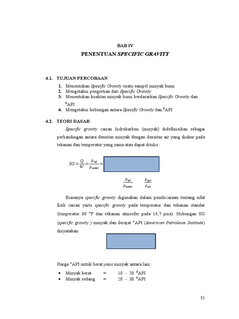 Bab IV - Specific Gravity | PDF