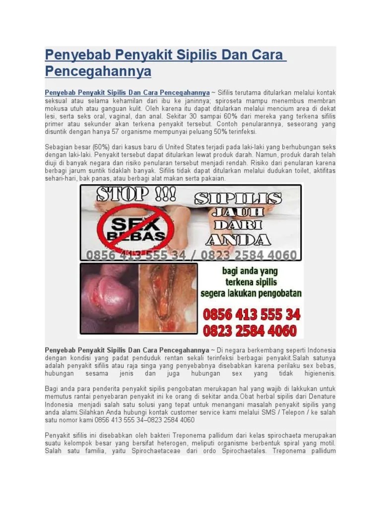Penyebab Penyakit Sipilis Dan Cara Pencegahannya | PDF