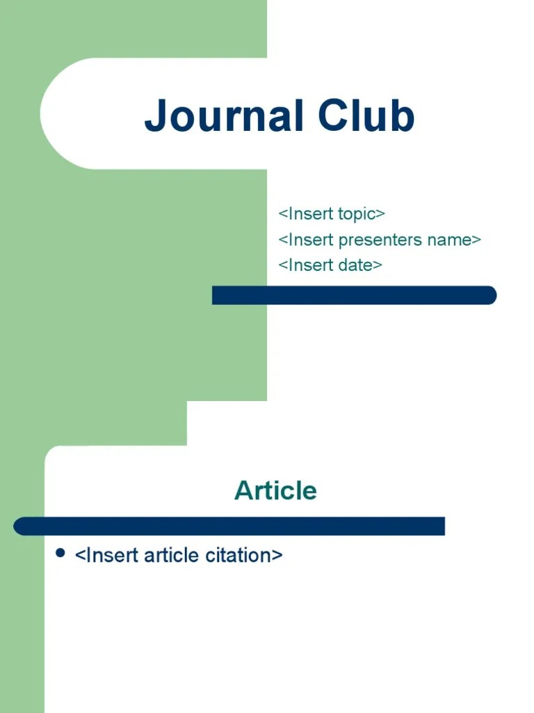 Journal Club Presentation Template PDF