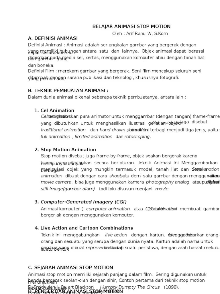 Belajar Animasi Stop Motion | PDF