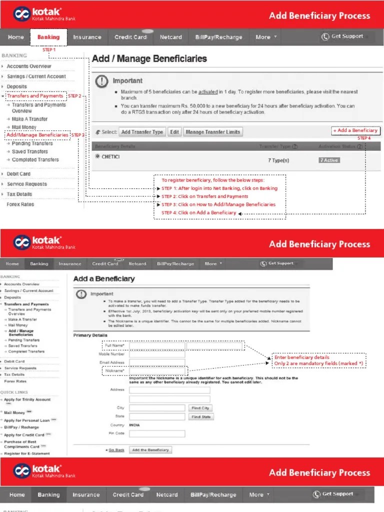 How To Add Beneficiary PDF Financial Services Banking