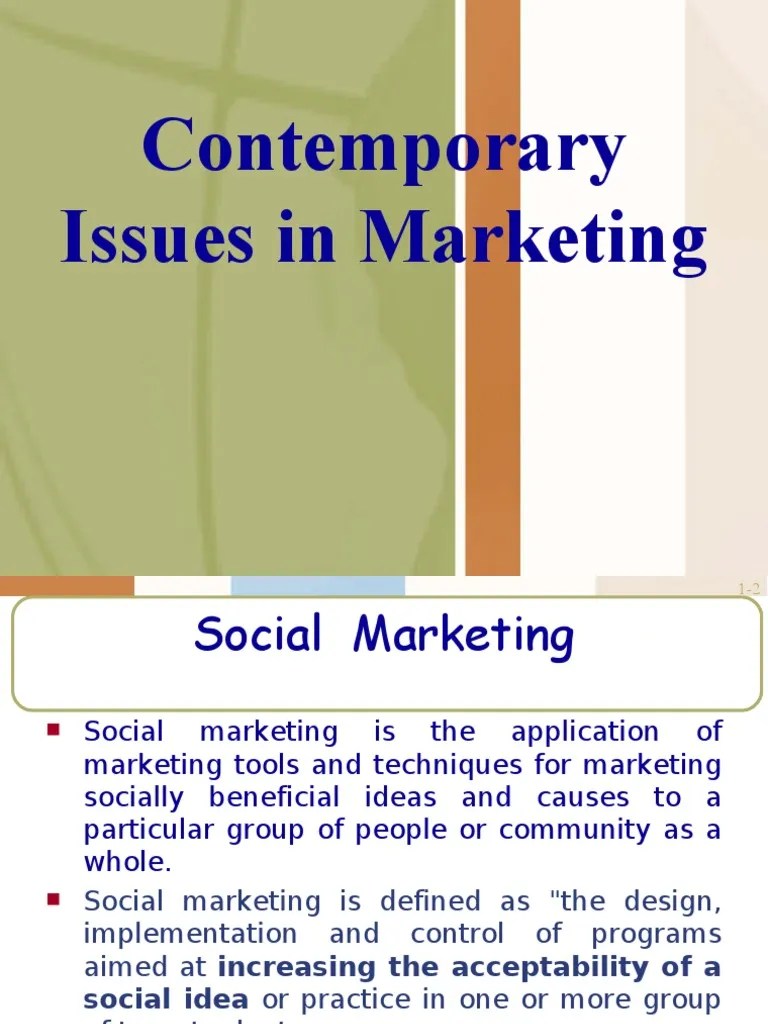 Contemporary Issues in Marketing Marketing