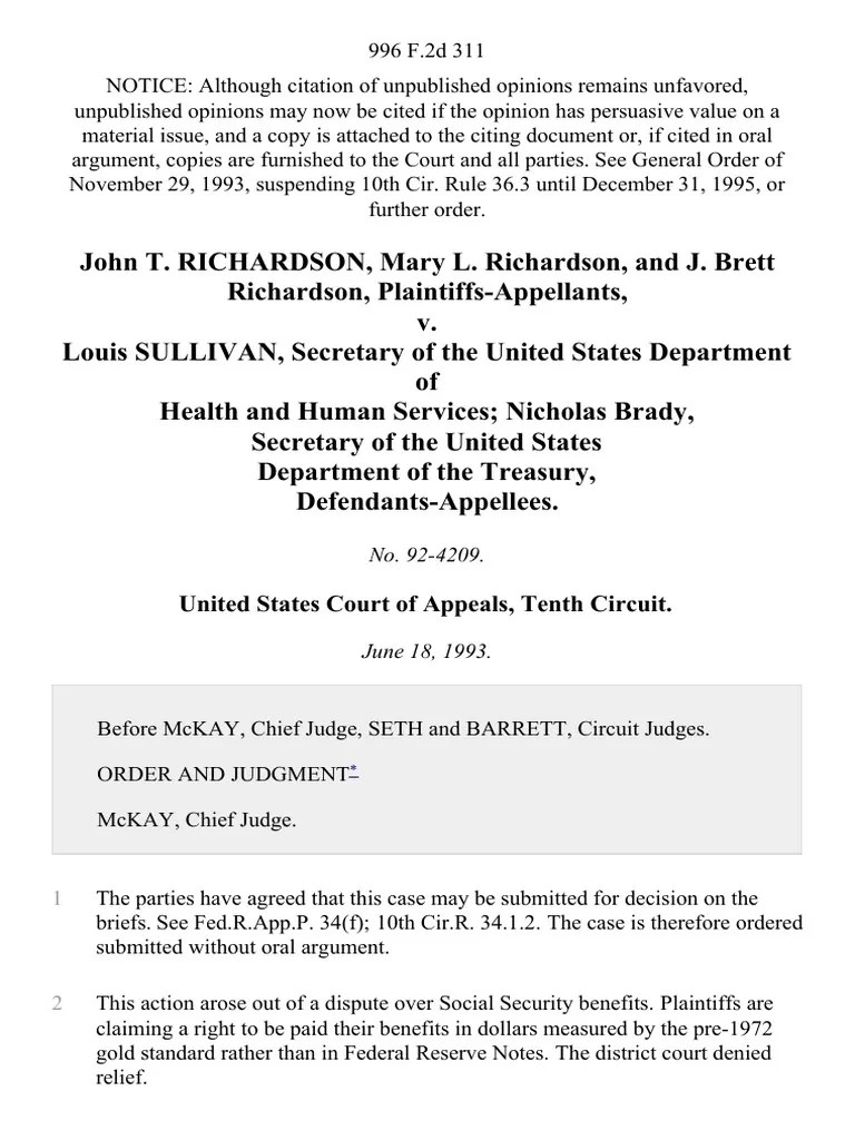 United States Court of Appeals, Tenth Circuit PDF Article One Of