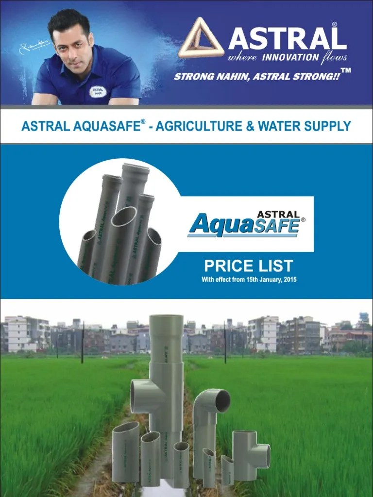 Astral PVC Pipes Price List PDF Manufactured Goods Materials