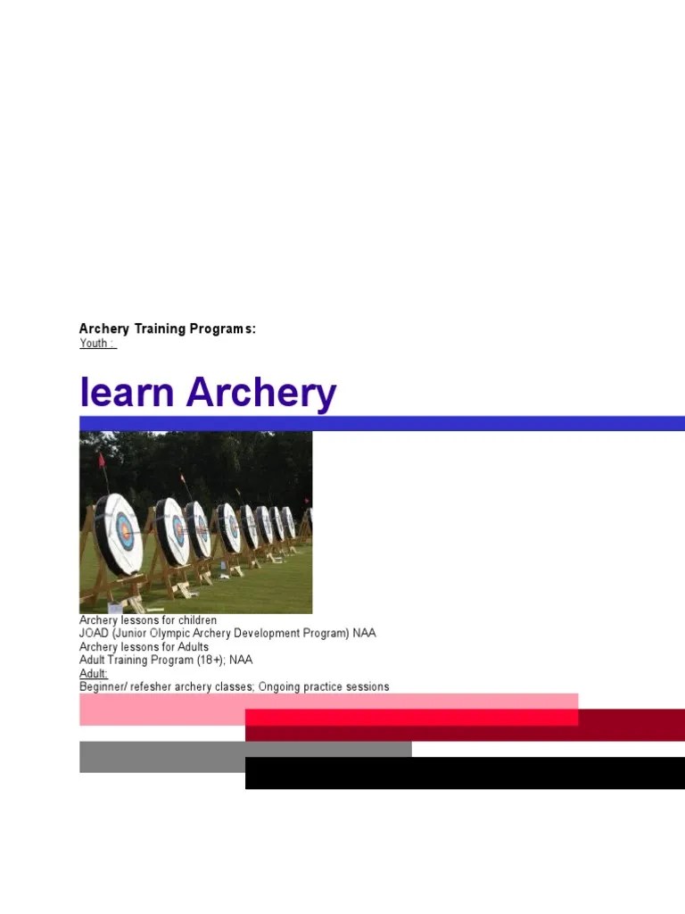 Archery Training Programs Archery Bow And Arrow