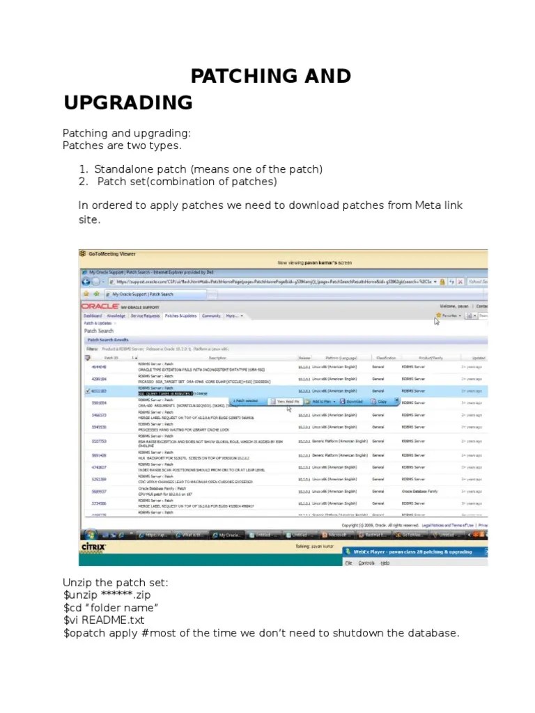 Patching and Upgrading | PDF