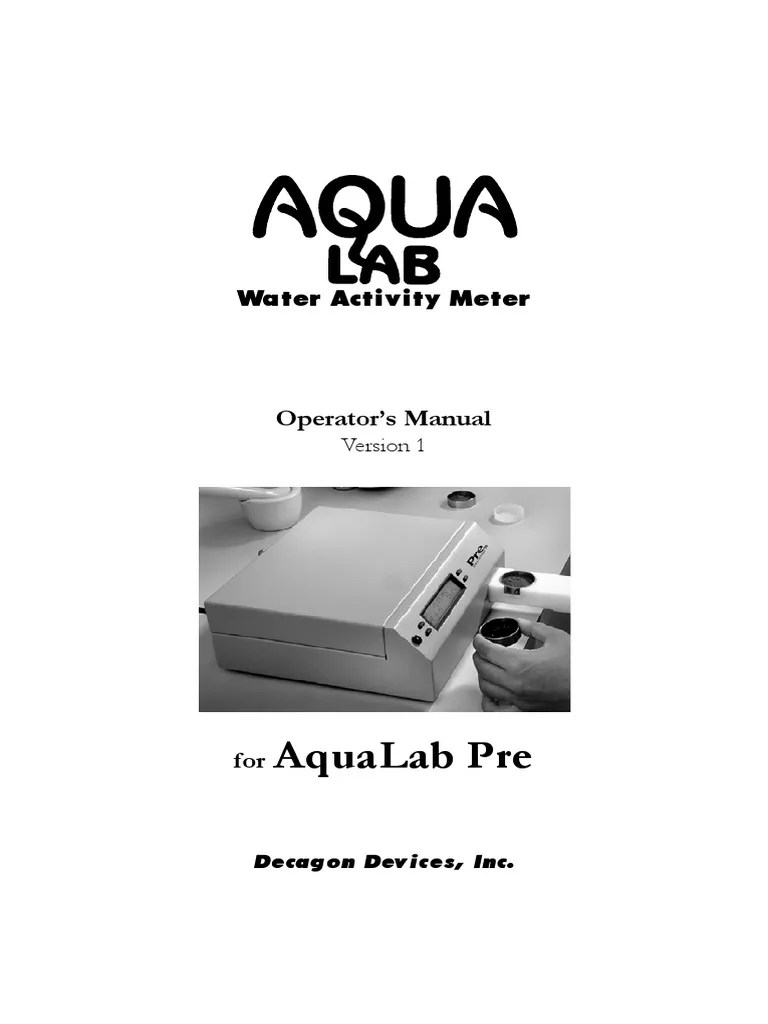 Manual AquaLab Series Pre Calibration Phase (Matter)