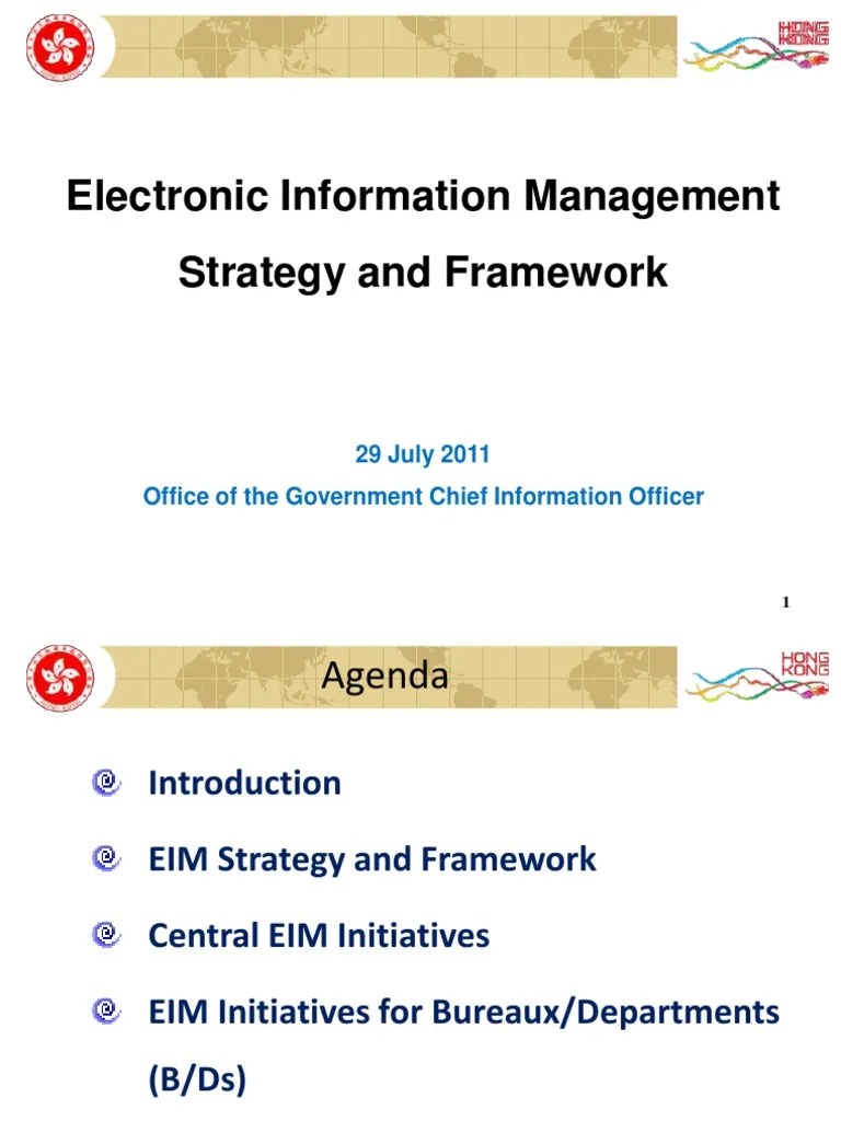EIM Strategy and Framework Records Management Strategic Management