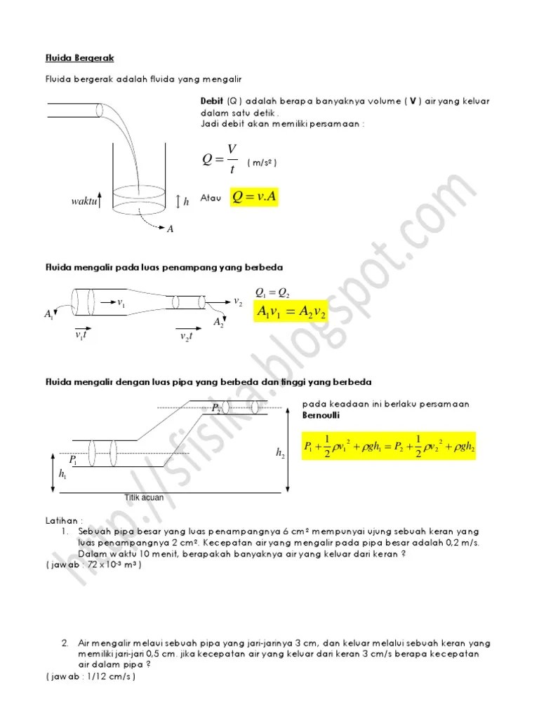 Ringkasan Fluida Bergerak | PDF