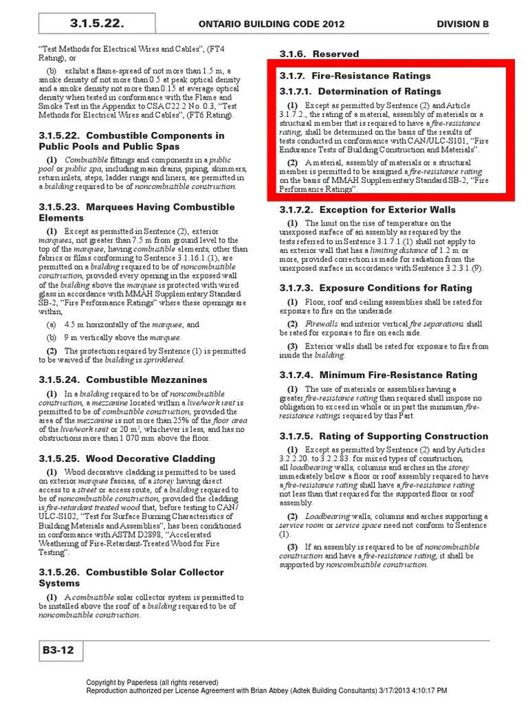 Pages From Ontario Building Code 2012 PDF Wall Building Materials