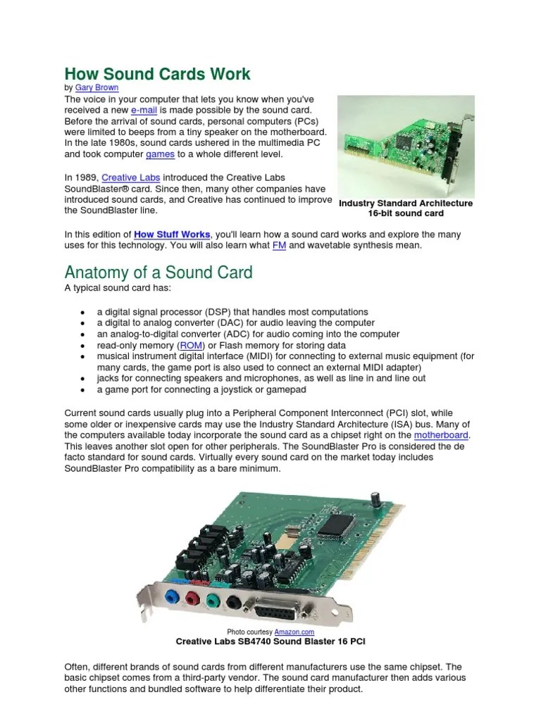 How Sound Cards Work PDF